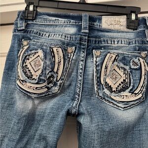 MISS ME AZTEC HORSESHOE BOOTCUT JEAN